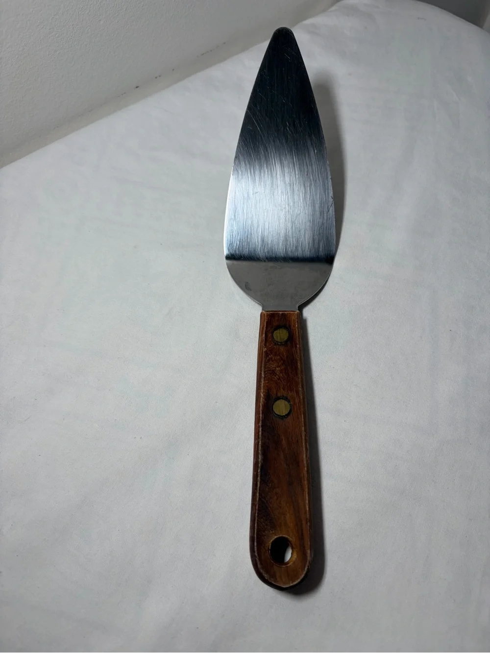 Robinson Stainless USA Vintage Cake/Pie Server Slice Wood Handle 9in